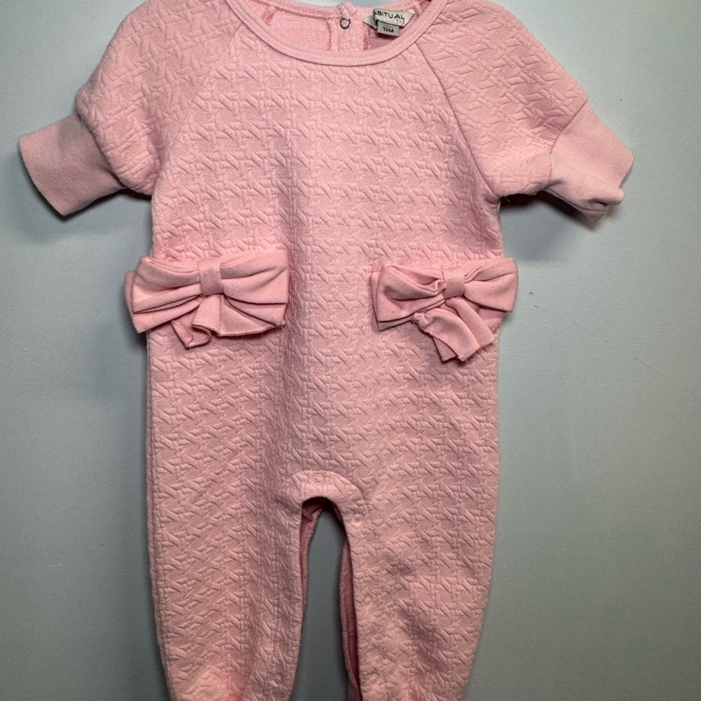 Habitual RuffleBow Pink Quilted One-Piece.
